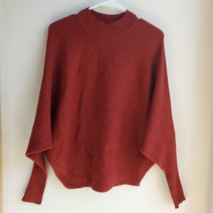 NWT Philosophy Red Mock Neck Batwing Sweater Size Large